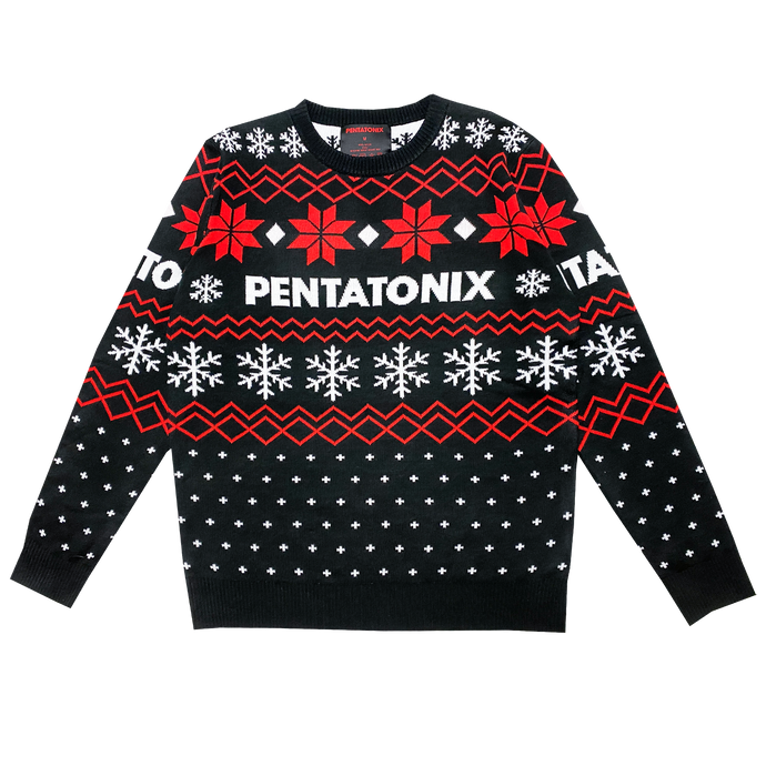 PTX Knit Holiday Black Sweater Front