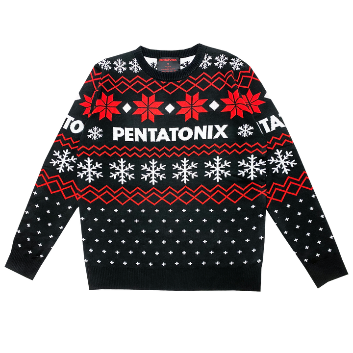 PTX Knit Holiday Black Sweater Front