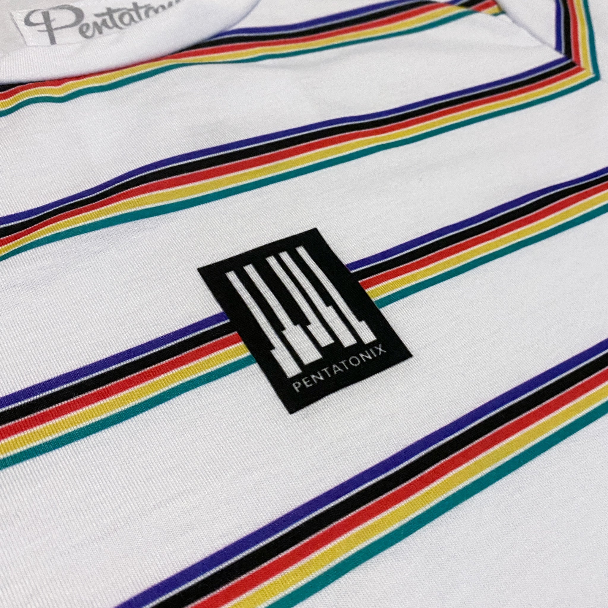 All Over Stripe Ladies Tee Front Design