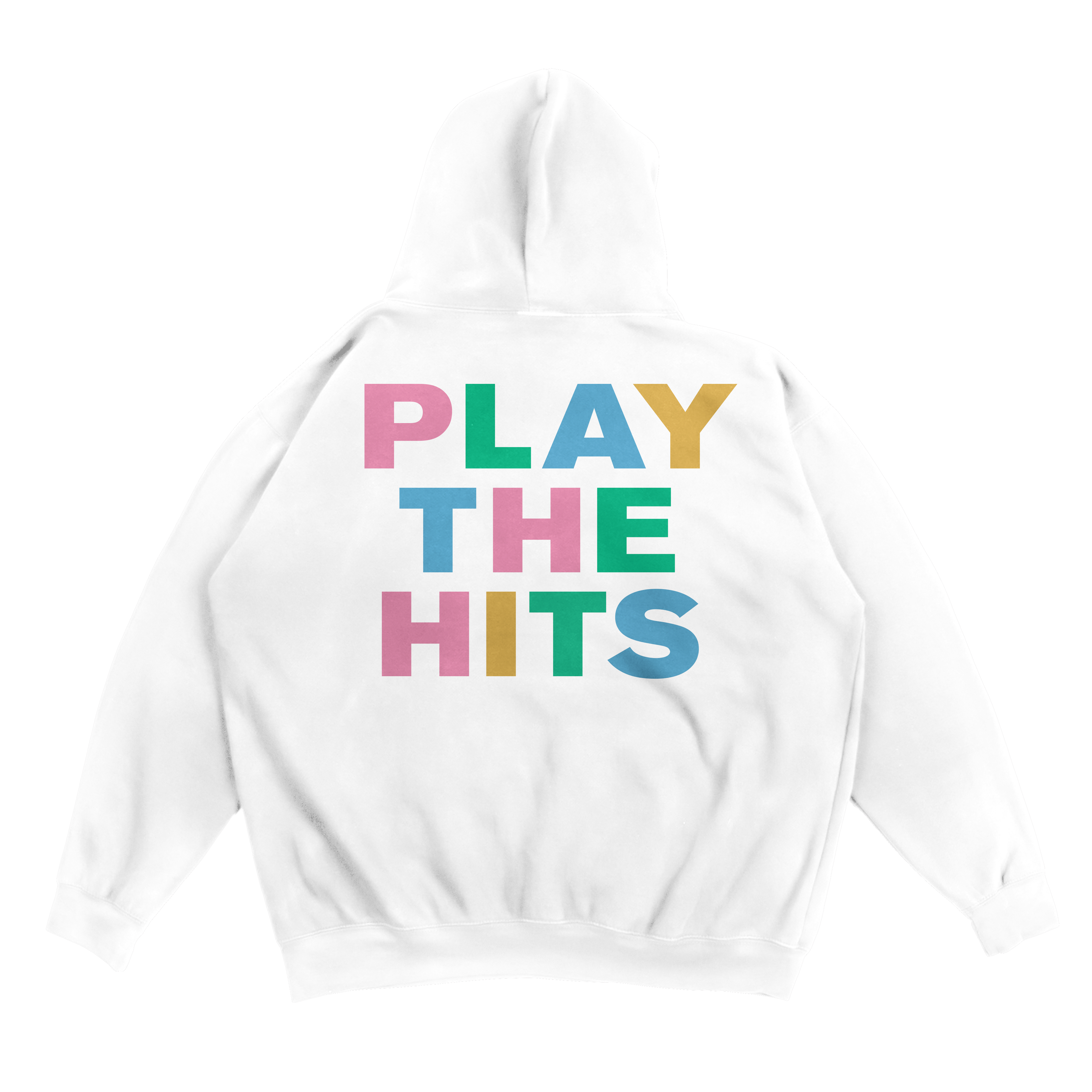 Play The Hits White Pullover Hoodie