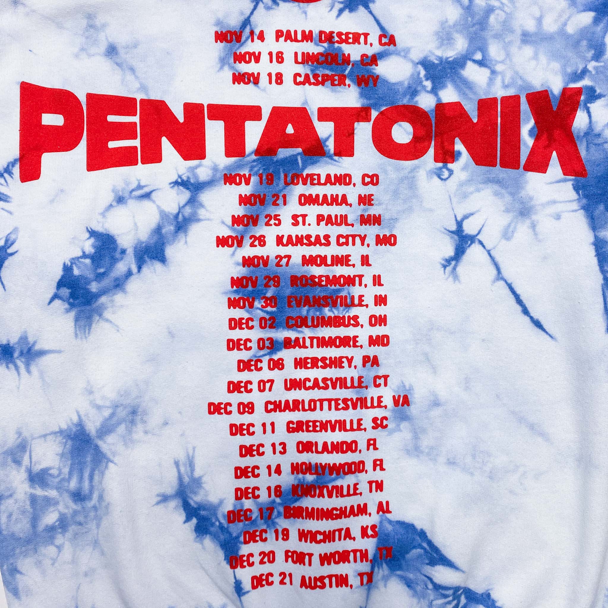 Wonderful Tour 2023 Blue Tie Dye Pullover Hoodie Back Design