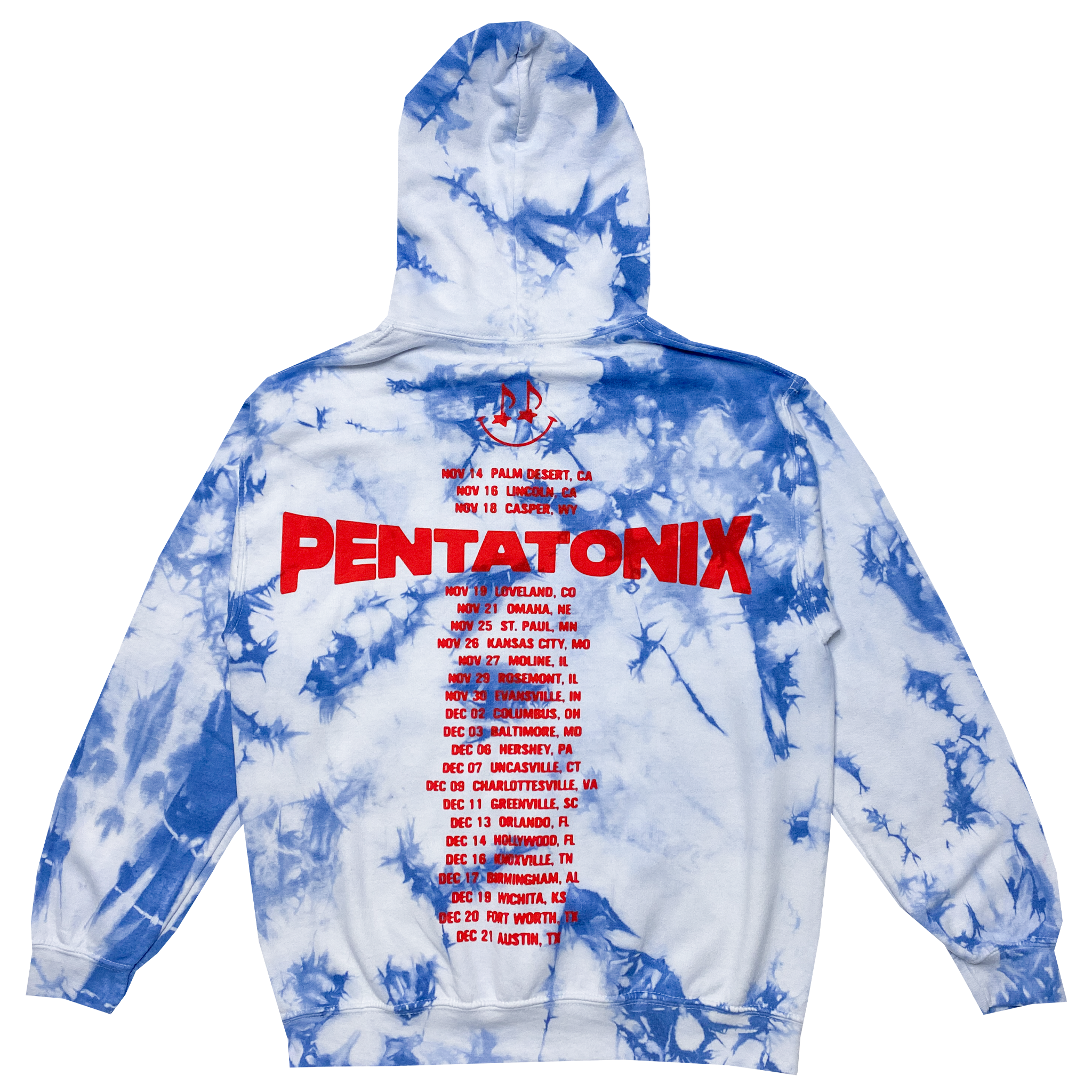 Wonderful Tour 2023 Blue Tie Dye Pullover Hoodie Back