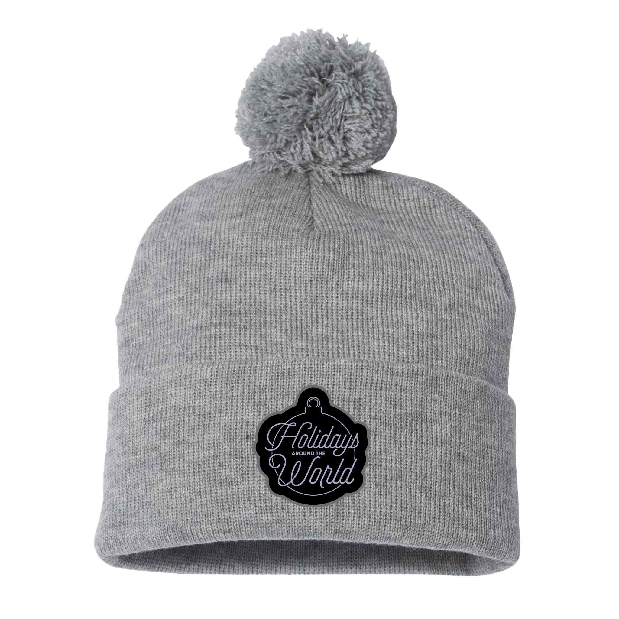 Holidays Around The World Gray Pom Beanie