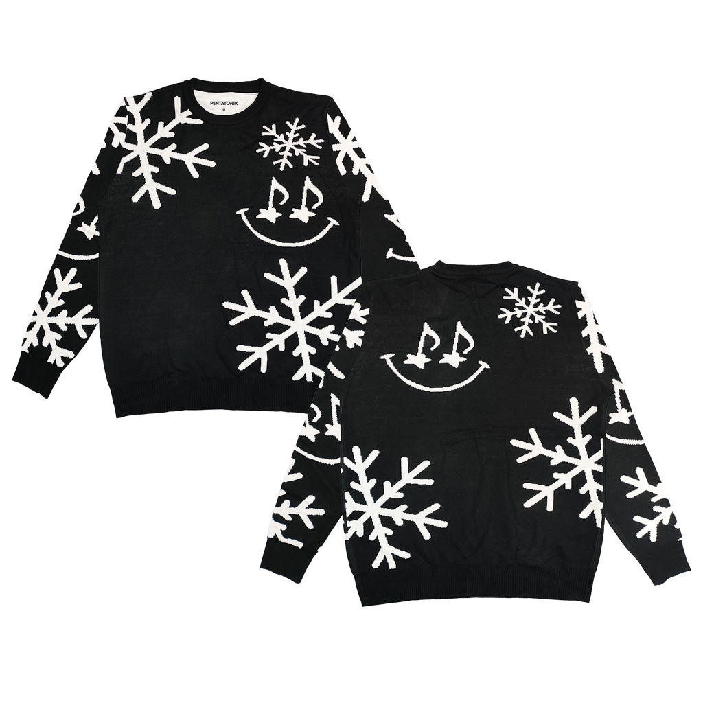PTX Musical Smile Knit Black Sweater