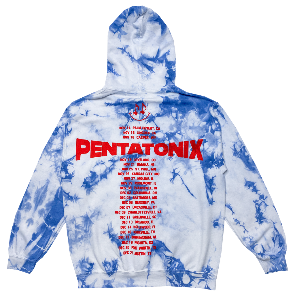 Wonderful Tour 2023 Blue Tie Dye Pullover Hoodie Back