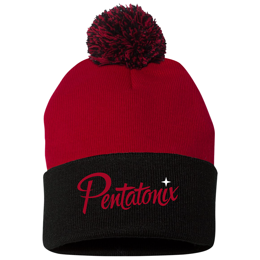 Red Pom Beanie