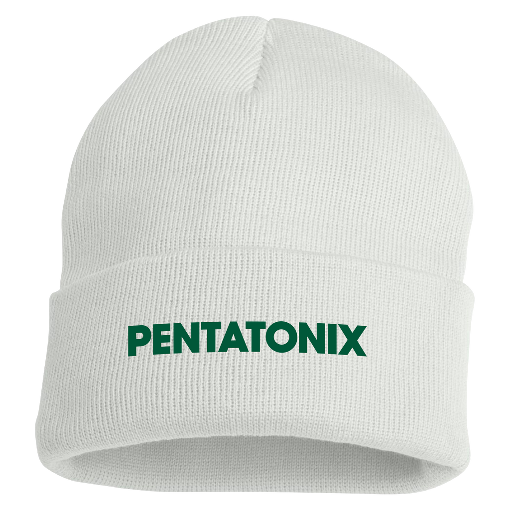 Evergreen White Cuff Beanie