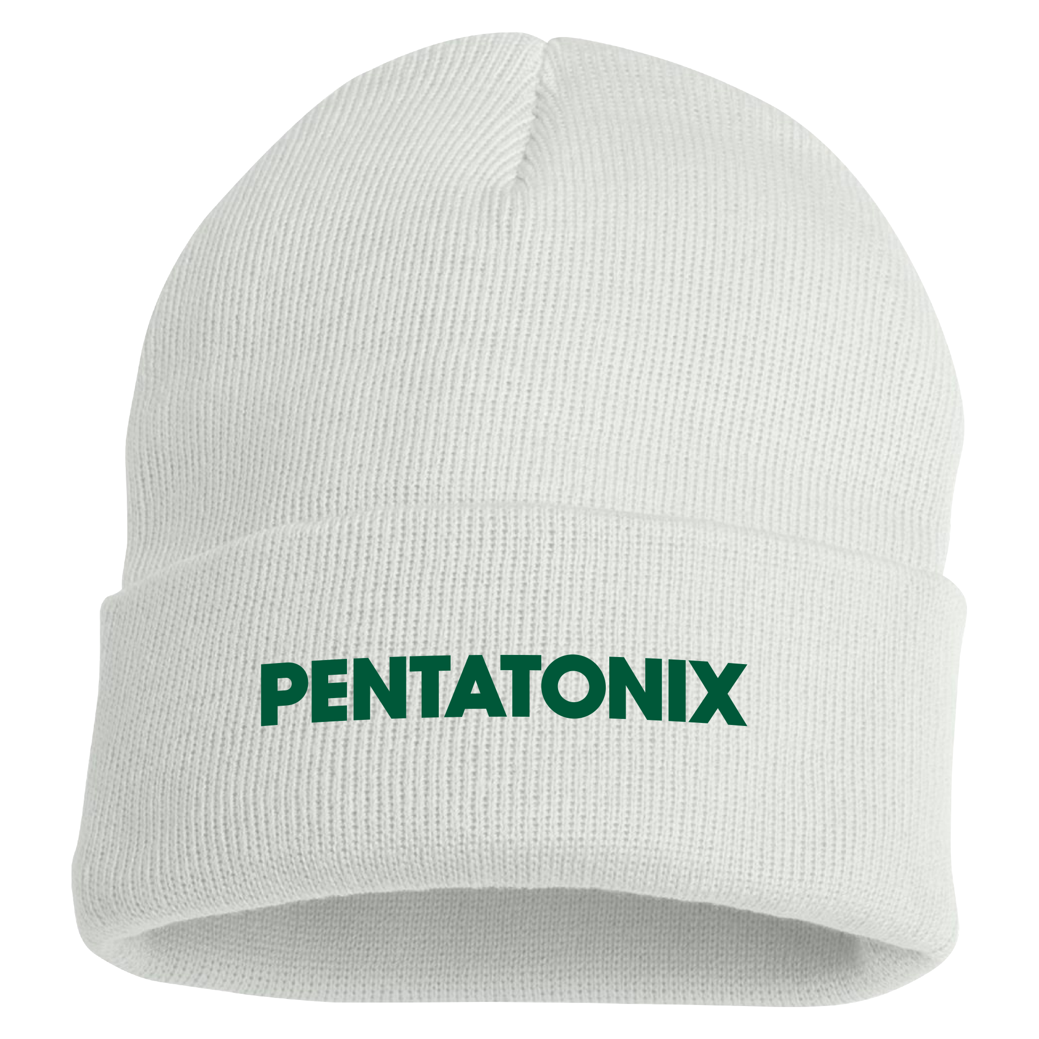 Evergreen White Cuff Beanie