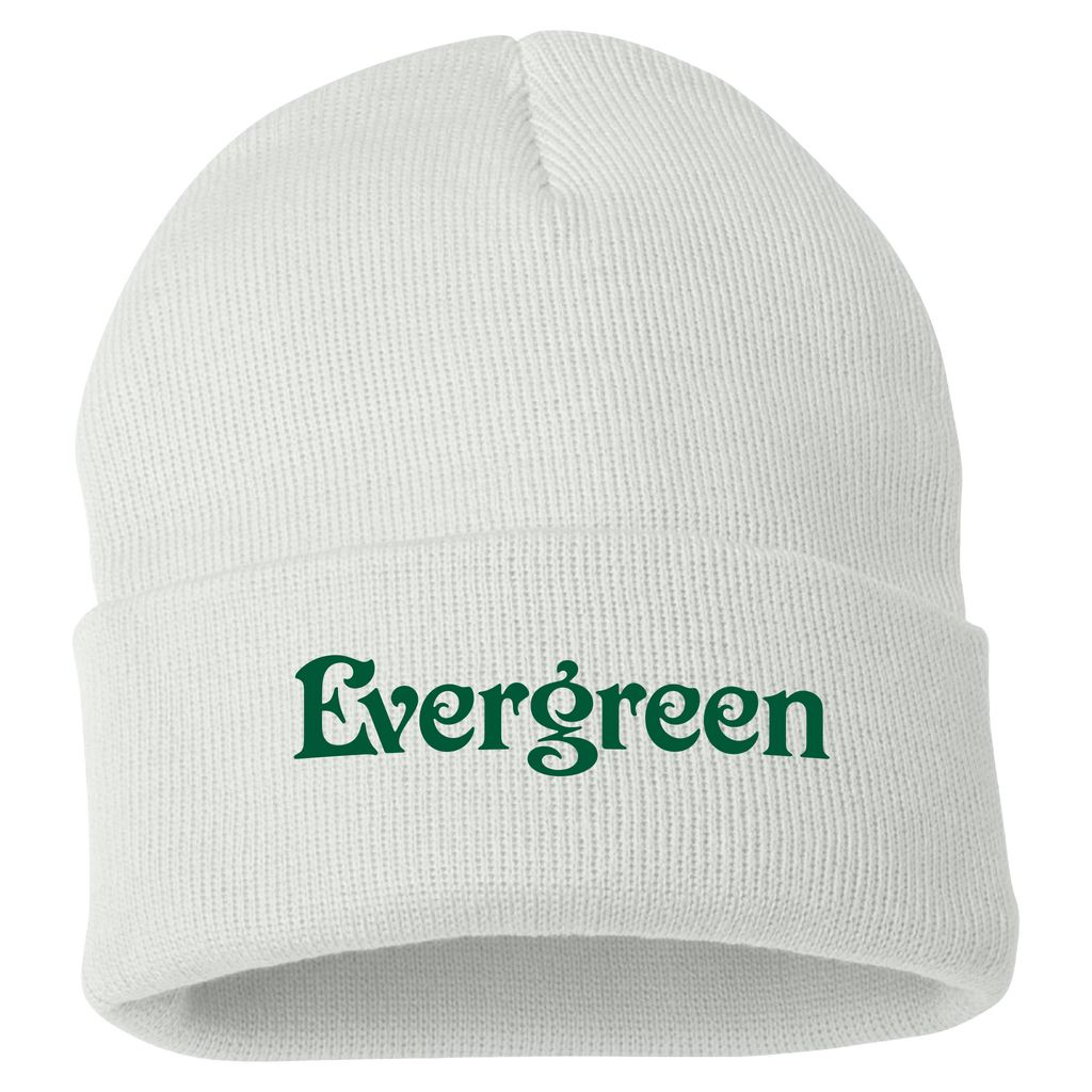 Evergreen White Cuff Beanie