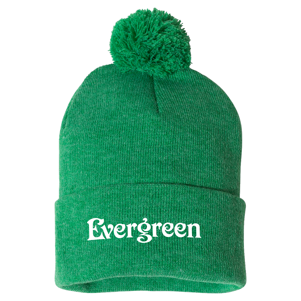 Evergreen Green Pom Beanie