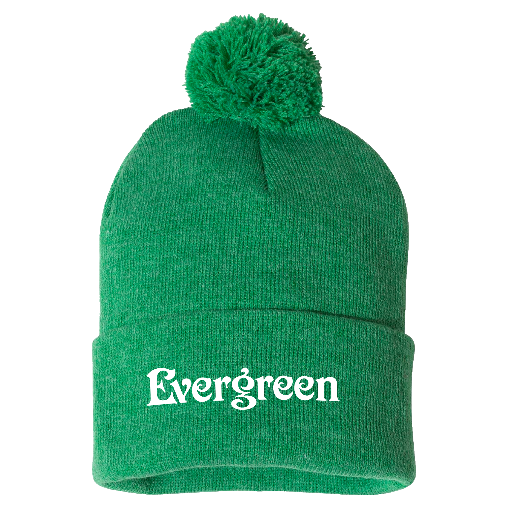 Evergreen Green Pom Beanie