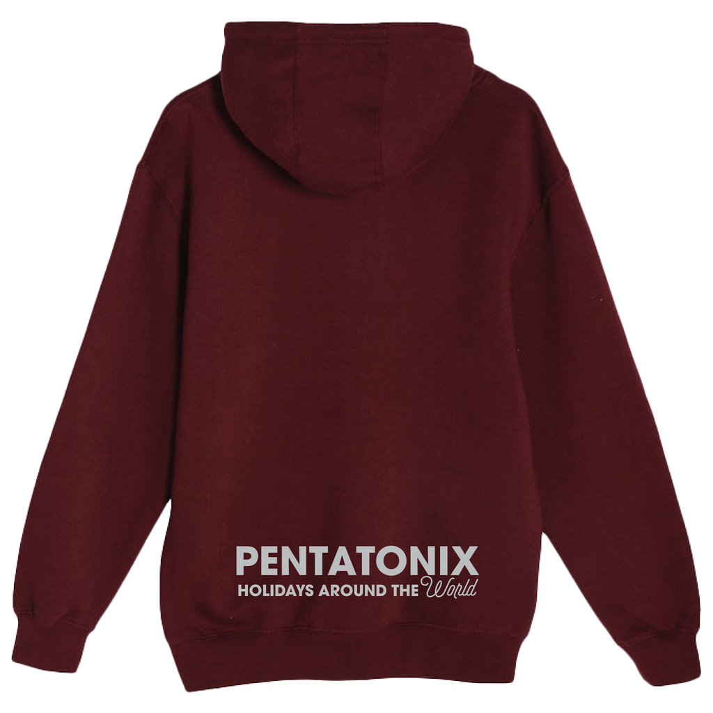 PTX Silhouette Burgundy Pullover Hoodie Back