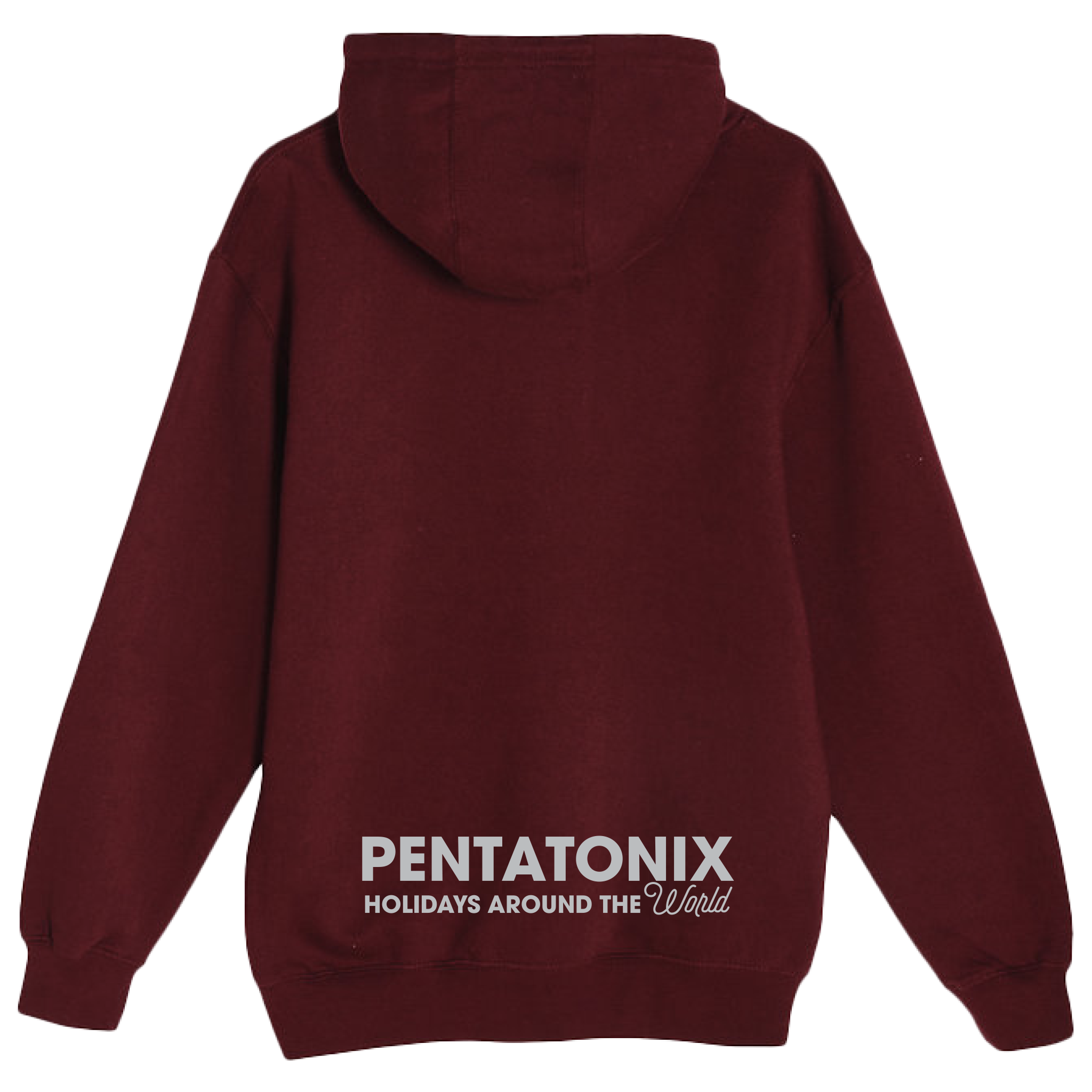 PTX Silhouette Burgundy Pullover Hoodie Back