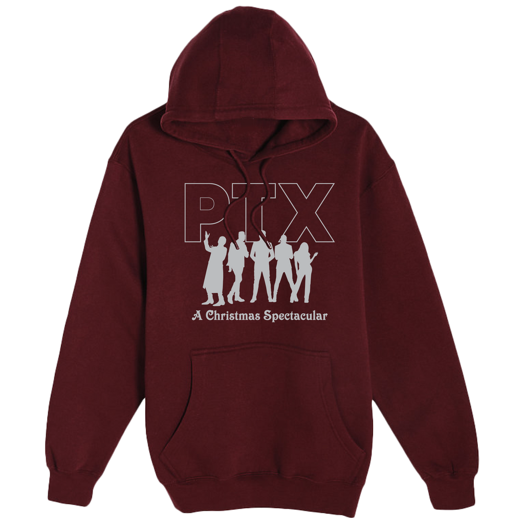 PTX Silhouette Burgundy Pullover Hoodie Front