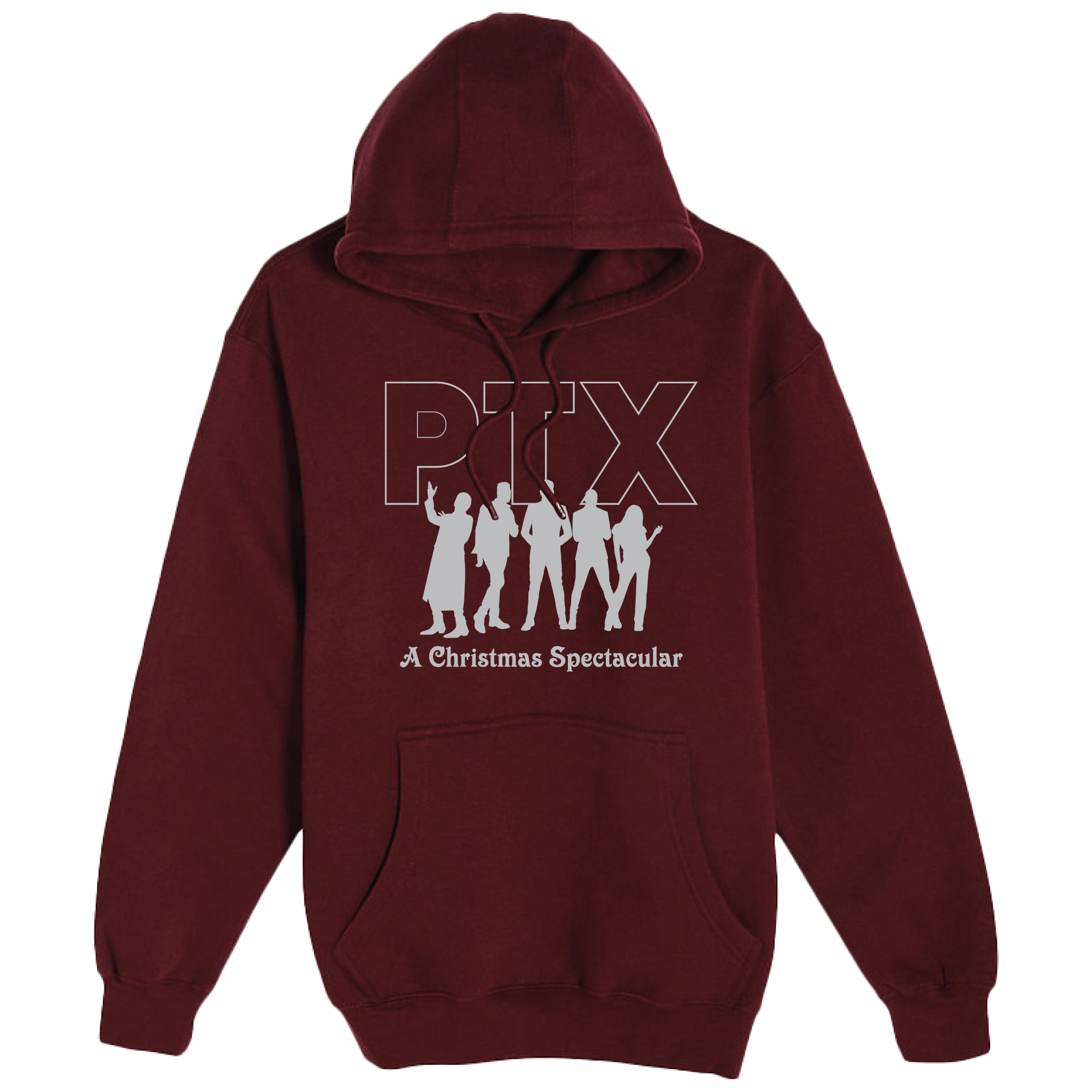 PTX Silhouette Burgundy Pullover Hoodie Front