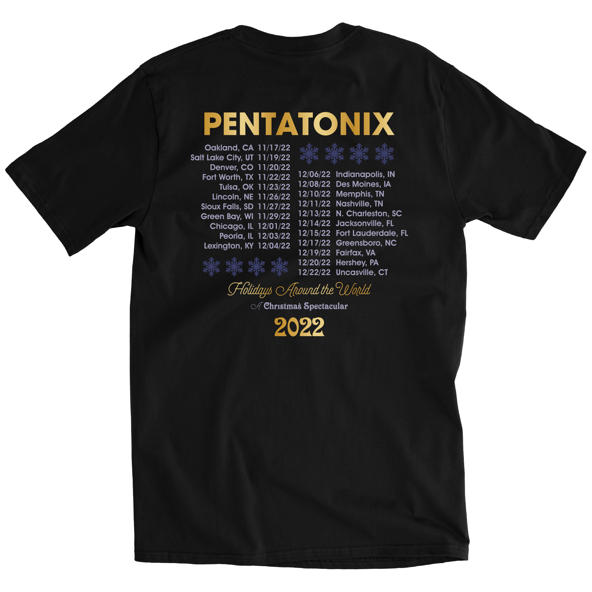 A Christmas Spectacular Black Tour Tee Back