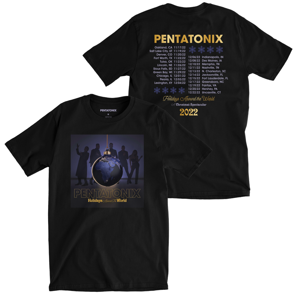A Christmas Spectacular Black Tour Tee Front and Back