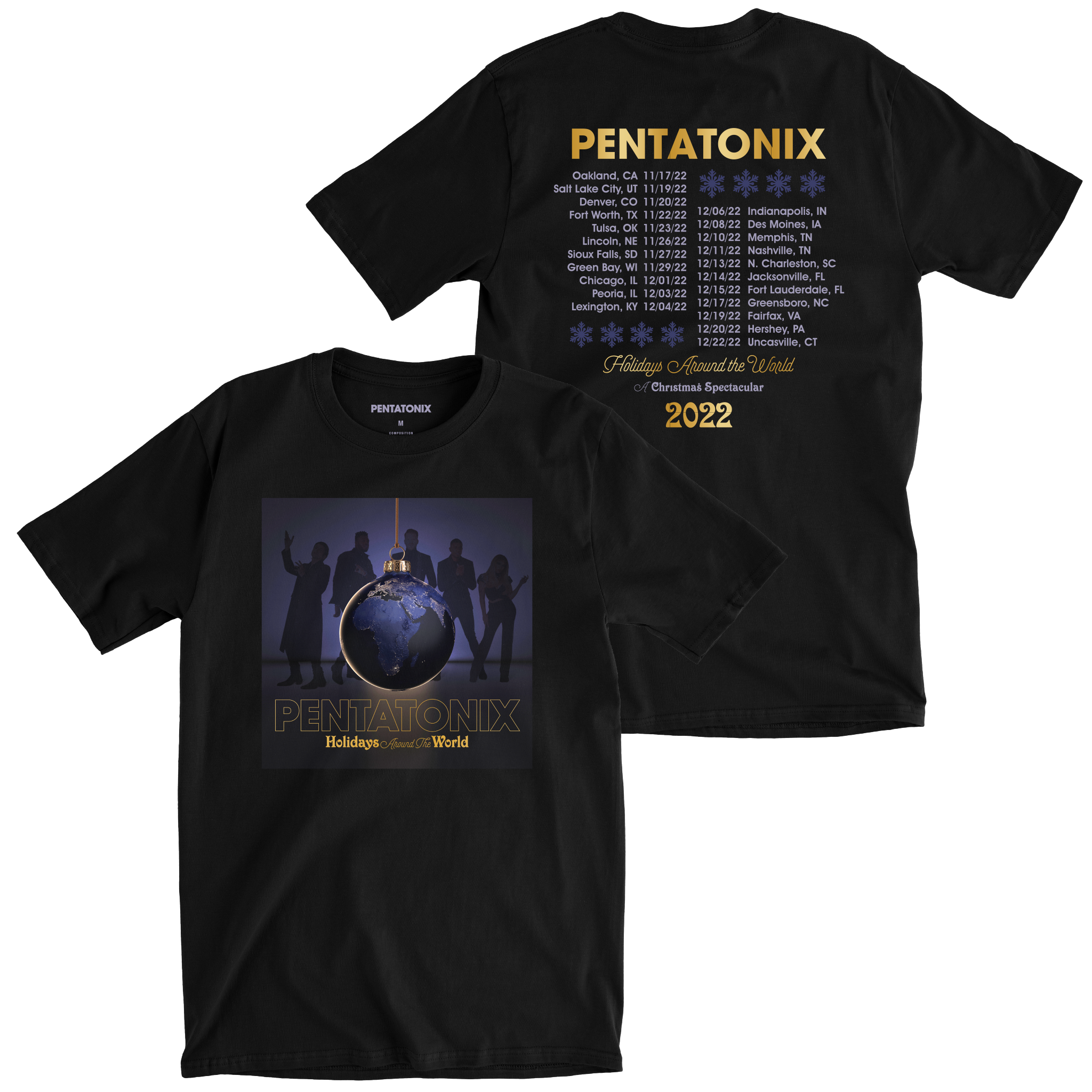 A Christmas Spectacular Black Tour Tee Front and Back